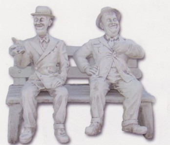 Banc avec Laurel et Hardy