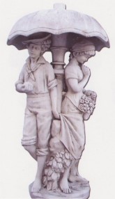 Couple sous parapluie