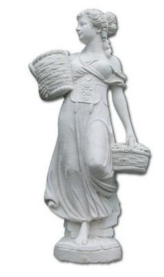Statue jeune fille avec deux paniers