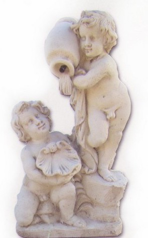 Statue jumeaux avec coquillage
